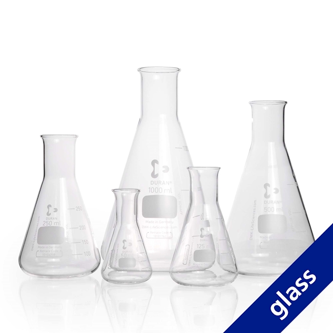 Erlenmeyer Flask 50 ml, narrow neck borosilicate g